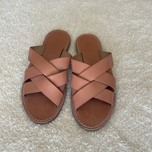 Madewell Boardwalk Woven Slide leather sandal size 7.5 worn once!